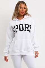 womens sport hoodie grey sweatshirt