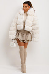 faux fur coat with hood