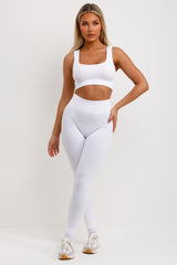 womens leggings and crop top two piece set gym wear  co ord 