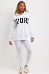 womens sport hoodie white