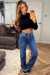 baggy high waist stretch denim wide leg jeans for womens styledup 