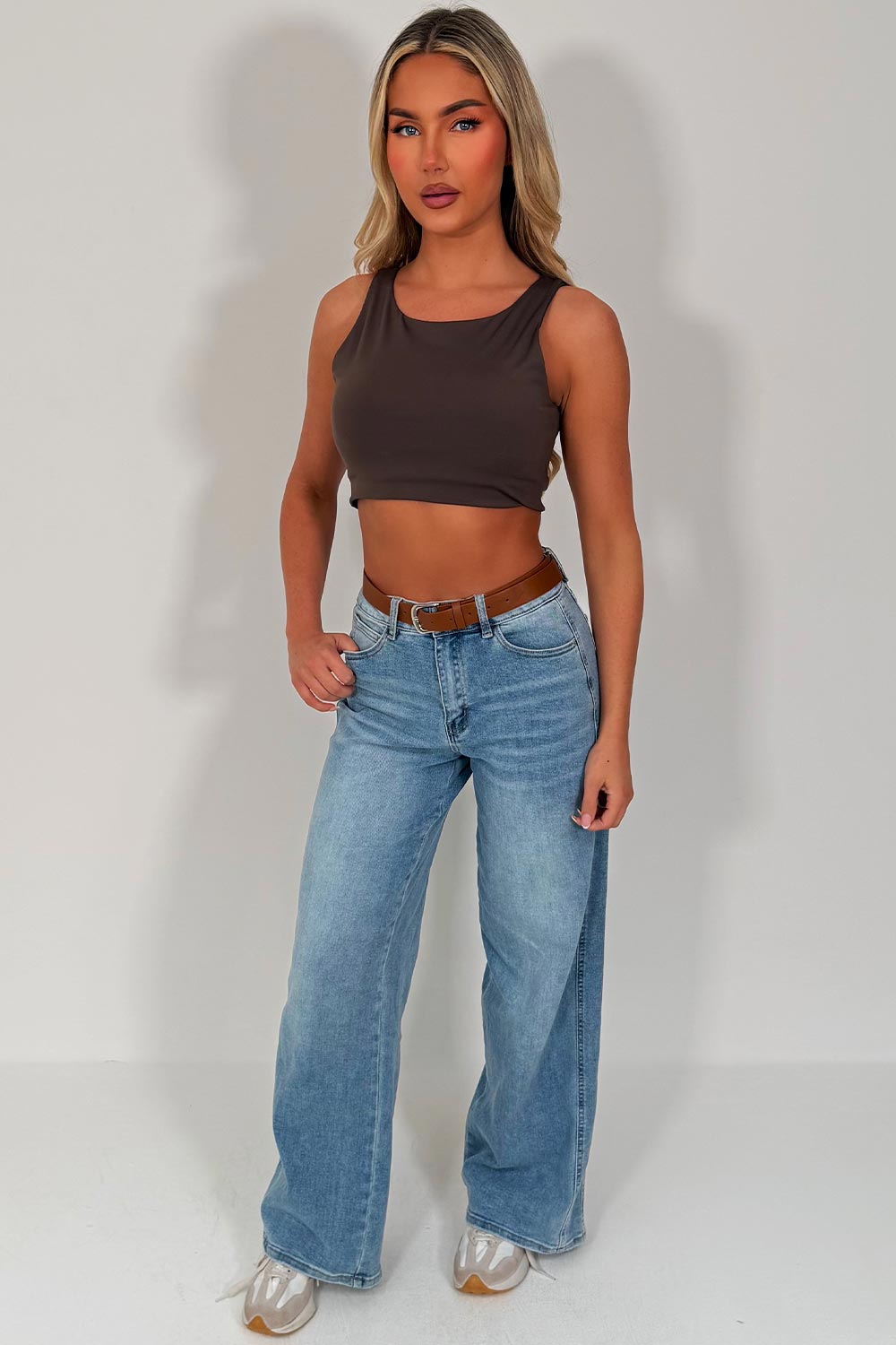 womens wide leg high waist jeans light wash denim zara uk sale