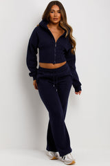 womens crop corset hoodie and joggers tracksuit set airport outfit styledup