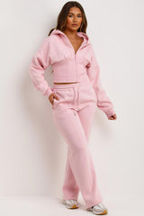 womens crop corset hoodie and joggers tracksuit set airport outfit styledup