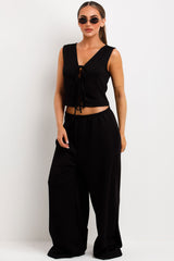 womens waistcoat and trousers two piece set zara uk