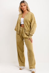 womens zara bomber sweatshirt and straight leg joggers loungewear set