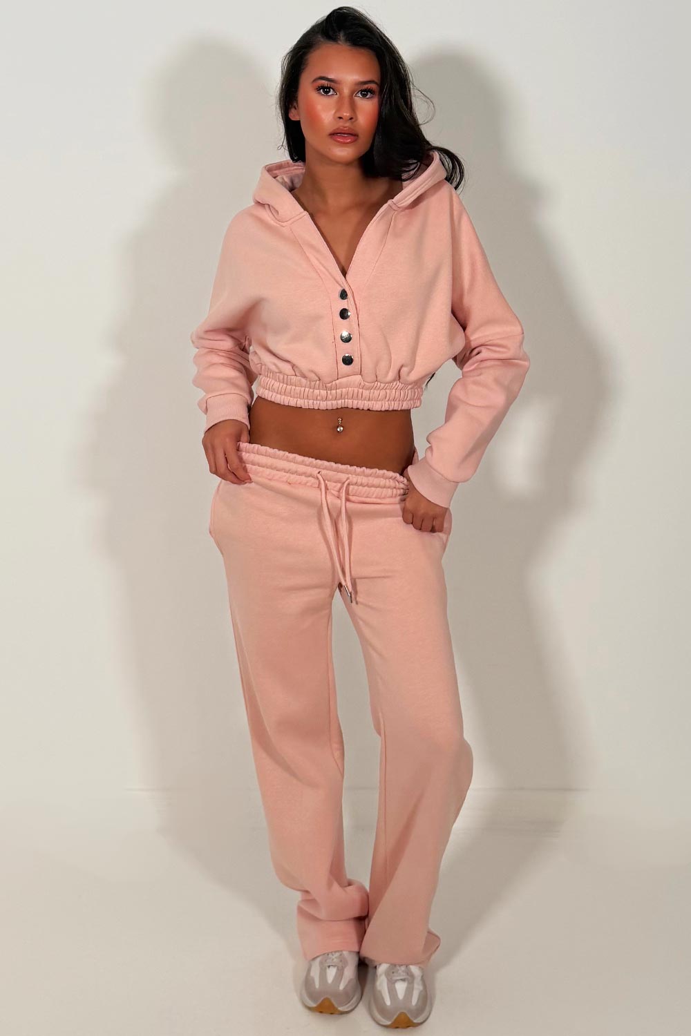 crop hoodie and joggers tracksuit set styledup 