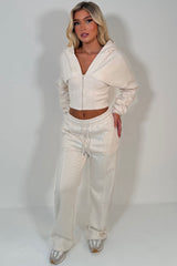 womens crop corset hoodie and joggers casual loungewear co ord set airport outfit styledup