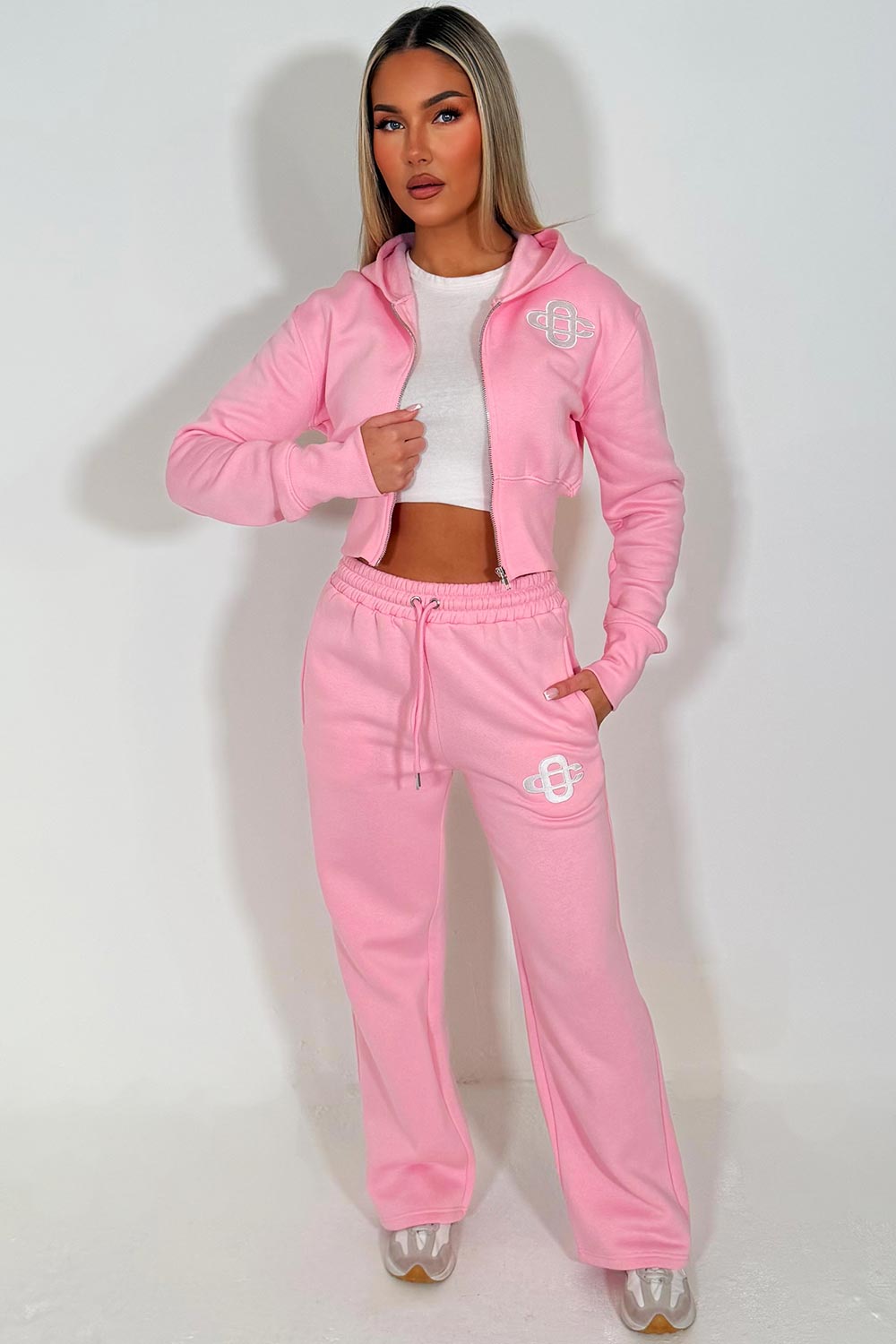 womens joggers and crop corset hoodie tracksuit set two piece couture club womens