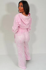 crop zip through hoodie and wide leg joggers tracksuit set styledup