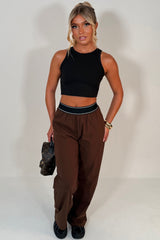 alo womens inspired suit up wide leg trousers uk