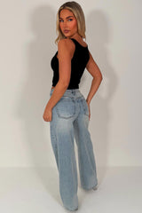 womens high waist wide leg denim jeans zara womens 