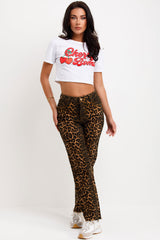 womens leopard print jeans high waist