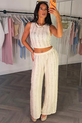 summer holiday outfit wide leg trousers and top two piece co ord styledup