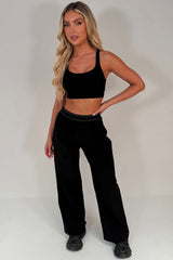 alo womens inspired suit up wide leg trousers uk