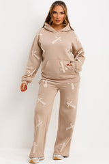 womens tracksuit with bubble puffed up crosses styled up loungewear co ord set