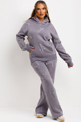 womens tracksuit with bubble puffed up crosses styled up loungewear co ord set