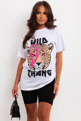 womens t shirt with wild thang tiger graphic print sale
