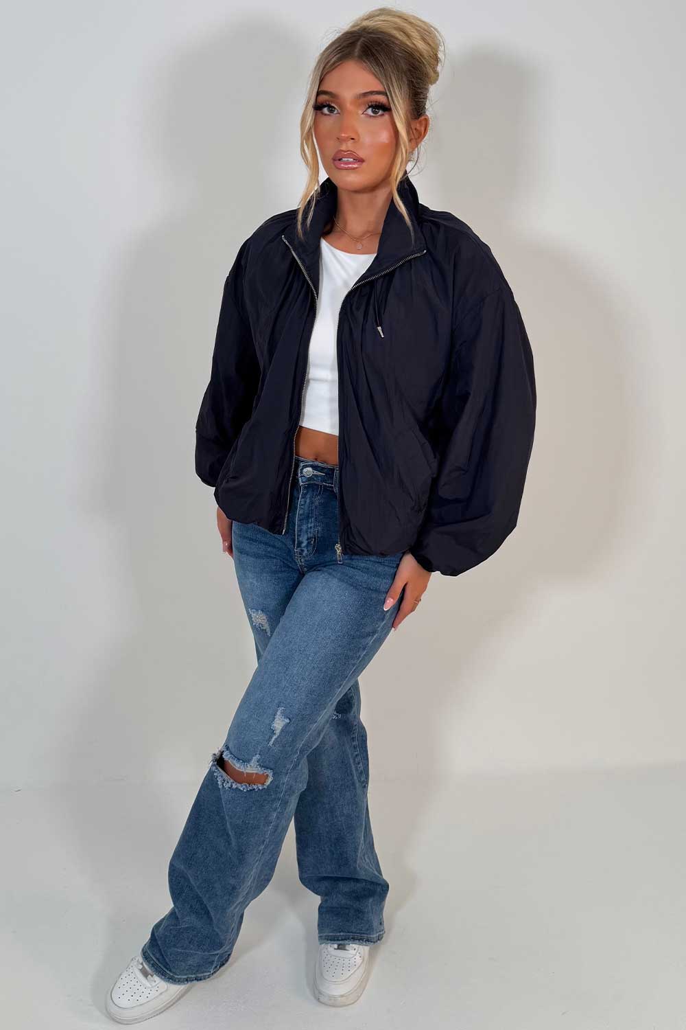 transitional funnel neck jacket for womens cernucci styledup uk  