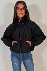 womens black funnel neck jacket styledup uk