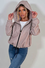 womens hooded checked jacket windbreaker festival outfit styledup
