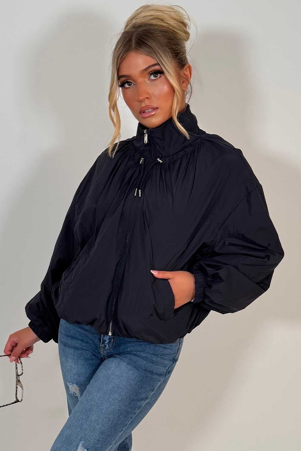 navy windbreaker jacket styledup uk