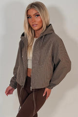 check print hooded jacket womens styledup uk