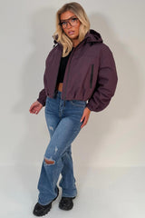 purple hooded padded rain jacket puffit uk tiktok shop