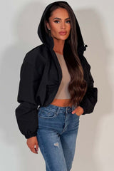 black hooded padded rain jacket puffit uk tiktok shop