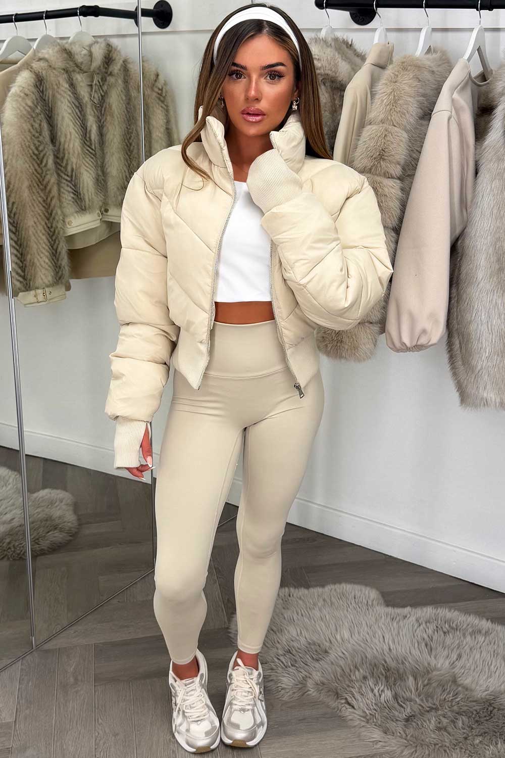 alo yoga cropped atmosphere puffer jacket styledup uk 