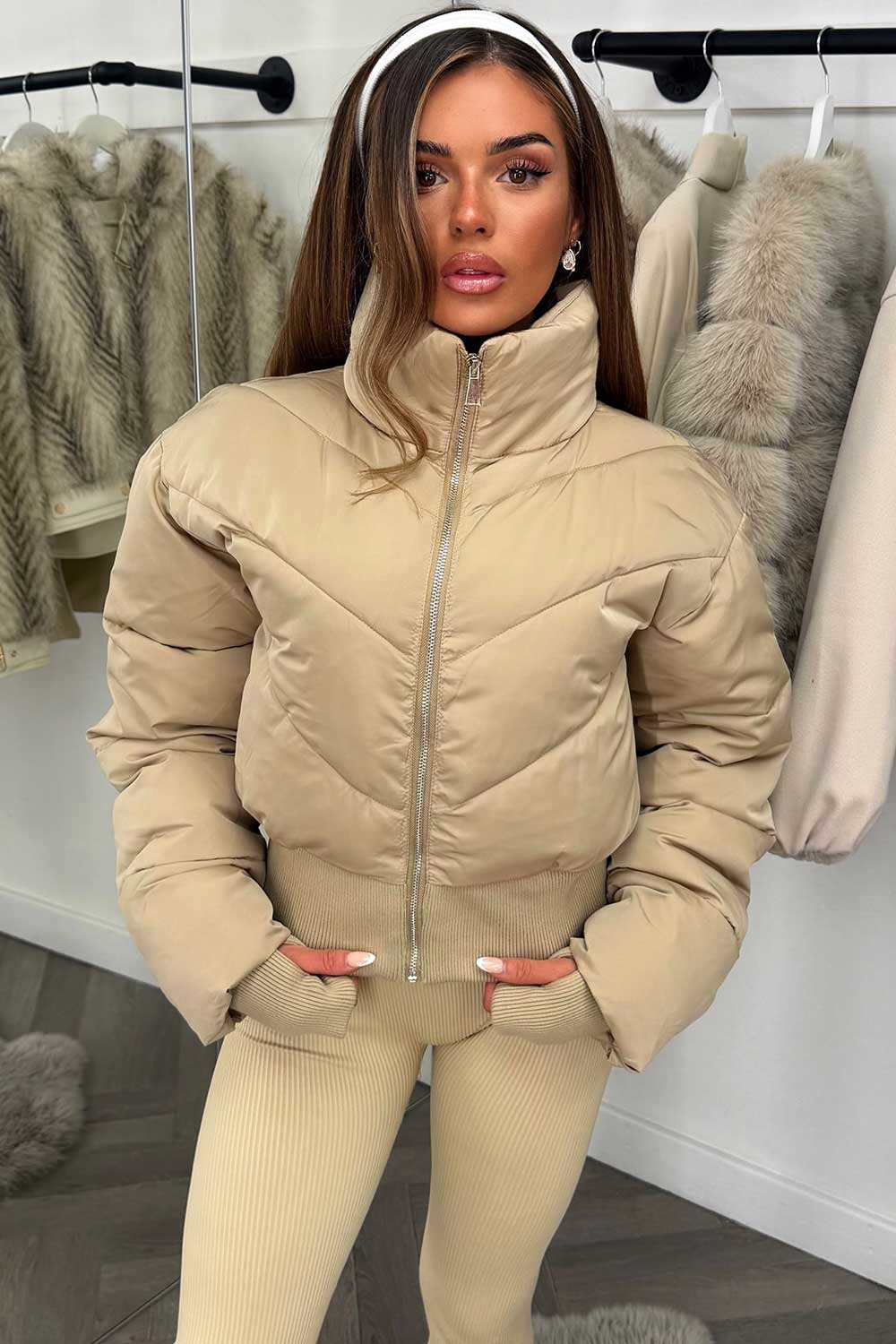 padded puffer crop alo yoga jacket uk