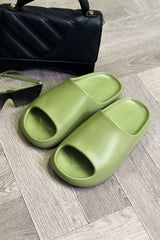 womens slip on chunky rubber yeezy slider sandals