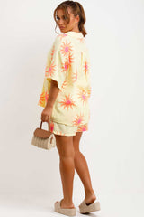 womens cotton shirt blouse and shorts two piece co ord set holiday outfit styledup