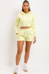 womens crop sweatshirt and shorts tracksuit set summer lounge set Khy by Kylie Jenner inspired