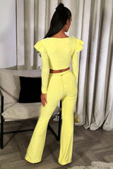 long sleeve crop top and trousers co ord set