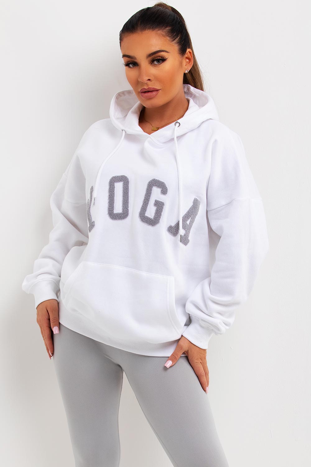 womens yoga oversized hooded sweatshirt