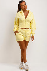 crop hoodie and shorts two piece co rod set styledup