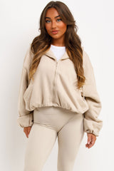 elastic hem hooded jacket zara womens