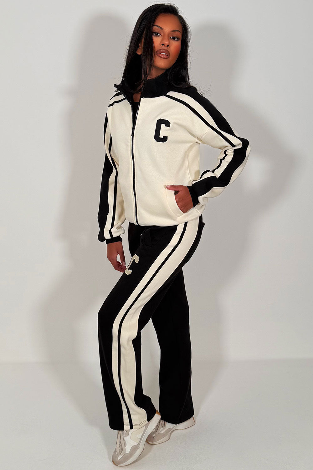 womens loungewear with c emblem styledup airport outfit zara uk
