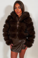 womens real fur bubble jacket uk