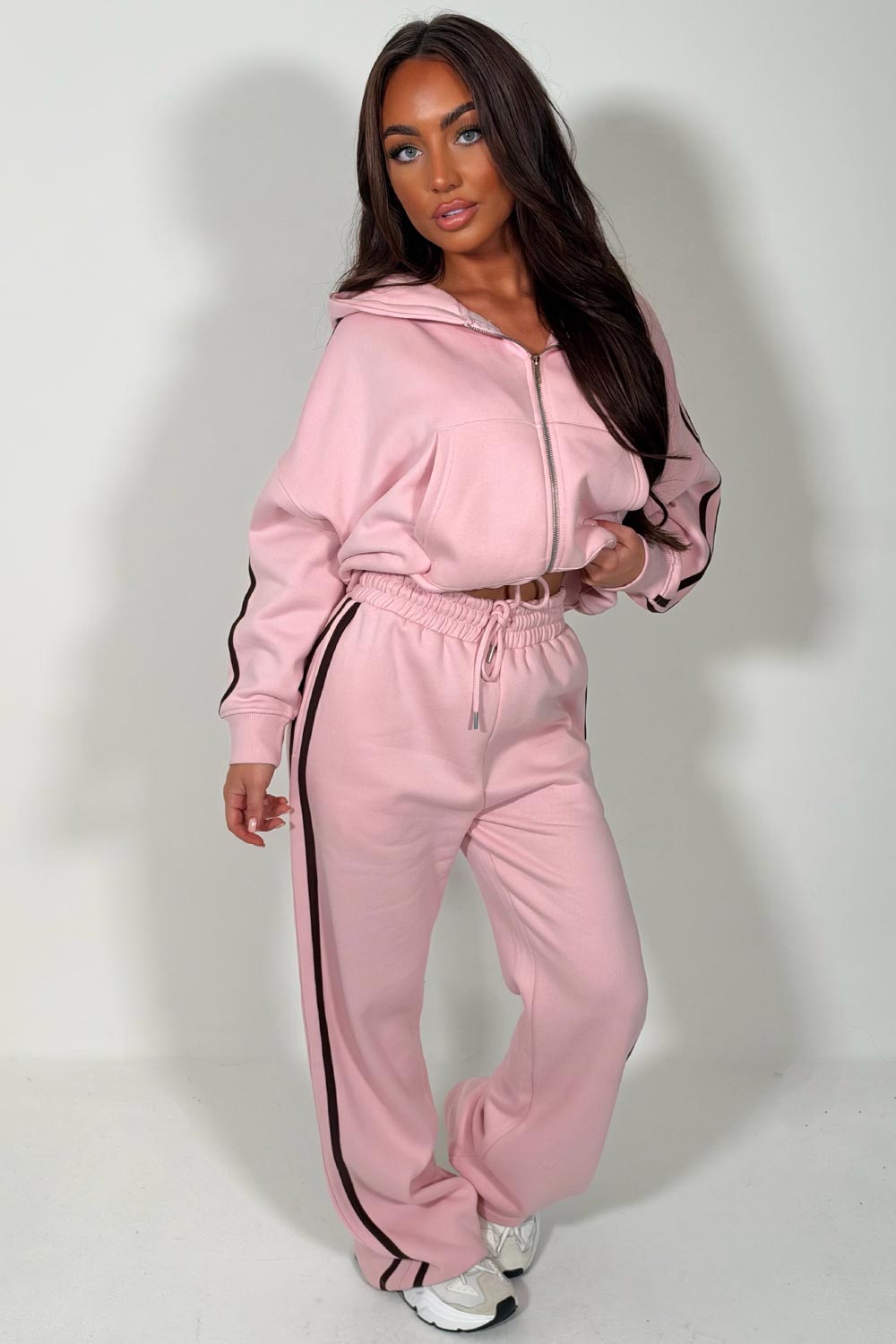 womens zara tracksuit set pink uk