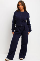 womens joggers and compressed waist crop sweatshirt top tracksuit co ord airport outfit styledup