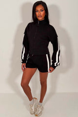 womens shorts and zip up sweatshirt summer loungewear co ord set styledup uk
