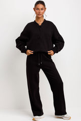 bomber sweatshirt top and joggers three piece set loungewear co ord