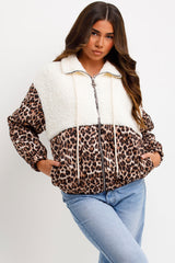 leopard print quilted jacket