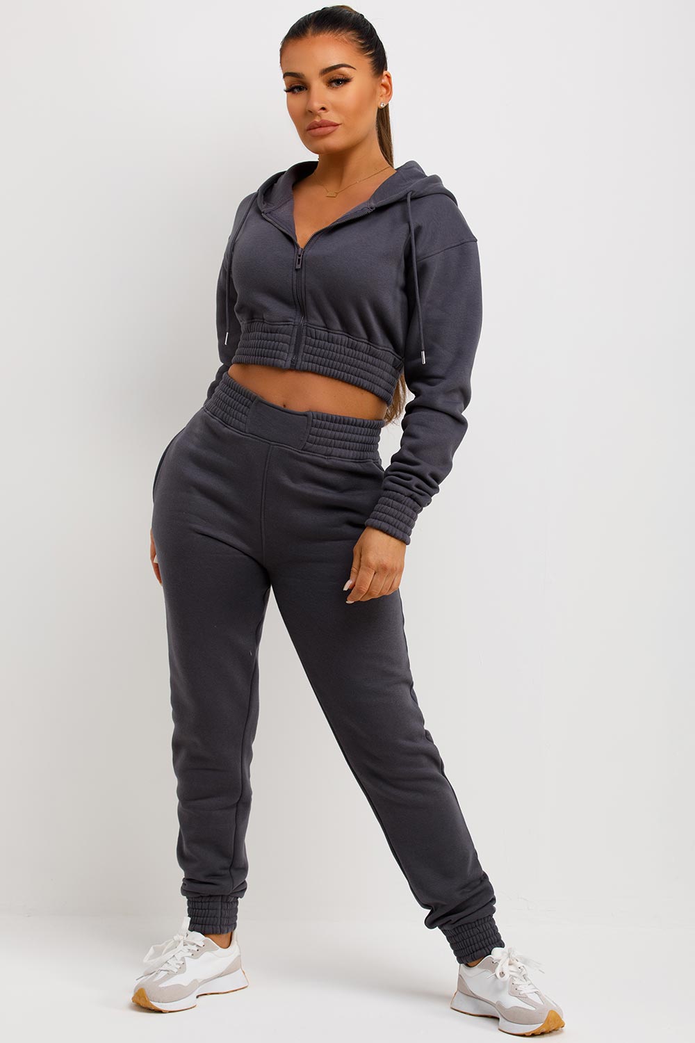 womens crop tracksuit hooded
