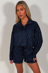womens polka dot shorts and jacket two piece co ord set adidas uk