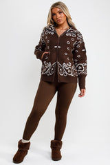 womens knitted long sleeve double zip jumper sisters and seekers styledup uk