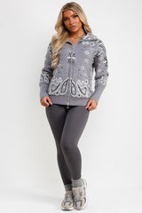 womens knitted long sleeve double zip jumper sisters and seekers styledup uk