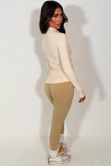 lululemon beige jacket with thumb holes styledup